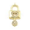 Rack Plating Brass Micro Pave Cubic Zirconia Connector Charms KK-D359-11G-1