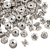 60Pcs 4 Styles Tibetan Style Alloy Bead Caps FIND-TA0002-98-1