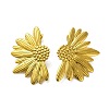 Flower 304 Stainless Steel Stud Earrings for Women EJEW-A117-02B-G-1