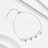 925 Sterling Silver with Natural Freshwater Pearls Anklet AJEW-Z029-03P-2