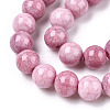 Opaque Crackle Glass Round Beads Strands GLAA-T031-10mm-01Y-3