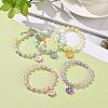 Alloy Enamel Flower Charm Bracelets BJEW-JB09046-2