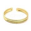 Brass Pave Green Cubic Zirconia Open Cuff Bangles for Women BJEW-M312-01C-G-2