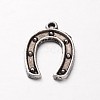 Tibetan Style Alloy Horseshoe Pendants TIBEP-3115-AS-RS-1