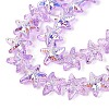 Electroplate Transparent Glass Beads Strands EGLA-Q136-01A-12-3