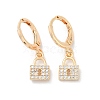 Brass Micro Pave Clear Cubic Zirconia Leverback Earrings EJEW-K300-07G-4