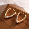 Brass Micro Pave Cubic Zirconia Hoop Earrings PW-WG7FF00-03-1