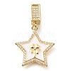 Brass Micro Pave Cubic Zirconia Pendants KK-S049-04G-B-1