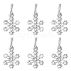 6Pcs 925 Sterling Silver Micro Pave Clear Cubic Zirconia Snowflake Charms PALLOY-WR00007-1