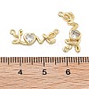 Brass With Cubic Zirconia Pendants KK-Q006-11G-3