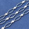 Handmade Brass Pave Clear Cubic Zirconia Horse Eye Link Chains CHC-G027-03S-1