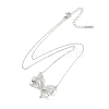 304 Stainless Steel Crystal Rhinestone Cable Chain Bowknot Pendant Necklaces for Women NJEW-C055-08P-3