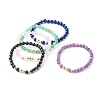 Natural Mixed Stone Stretch Bracelets BJEW-JB06567-1