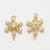 Flower Brass Micro Pave Grade AAA Cubic Zirconia Links ZIRC-O022-32G-NR-1