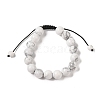 10mm Round Natural Howlite Braided Bead Bracelets BJEW-C067-01C-08-2