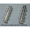 (Clearance Sale)5-strands Brass Slide Lock Clasps KK-Q269-4-2