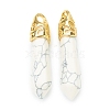 Bullet Natural Howlite Pointed Pendants G-E332-C22-G-1