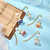 Heart Angel Glass Seed & Plastic Pearl Pendant Bookmark AJEW-MZ00002-2