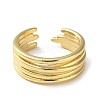 Rack Plating Brass Criss Cross Open Cuff Rings RJEW-K249-03G-2