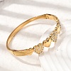 304 Stainless Steel Rhinestone Hinged Bangles for Women BJEW-B168-15G-3