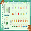  2 Sets 2 Style Resin Bear & Alloy Enamel Leaf Charm Locking Stitch Marker HJEW-NB0002-06-2