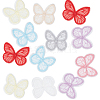 Gorgecraft 64Pcs 8 Colors  Butterfly Organgza Lace Embroidery Ornament Accessories DIY-GF0006-89-4