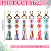 6Pcs 6 Colors Cotton Cord Knitted Flower Tassel Pendant Decoration HJEW-MA00026-2