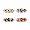 Handmade Lampwork Evil Eye Connector Charms ZIRC-L102-10G-1