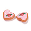 Handmade Heart Lampwork Beads Strands LAMP-P069-04B-08-3