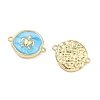 Ocean Brass Enamel Connector Charms KK-C251-05G-02B-2