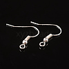 Silver Color Plated Brass Earring Hooks X-EC135Y-S-1