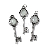 Key Brass Natural Fluorite Big Pendants KK-D361-01AS-32-1