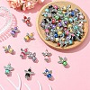 48Pcs 12 Colors Glass Pendants PALLOY-YW00051-4