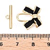 Brass Matte Style Spray Painted Toggle Clasps KK-N054-155G-1-4