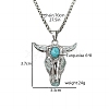 Alloy Ox Head Pendant Necklace with Stainless Steel Chains JN1135C-2