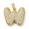 Brass Micro Pave Cubic Zirconia Pendants KK-E061-03G-23-1