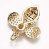 Brass Micro Pave Cubic Zirconia Pendants ZIRC-A009-08G-2