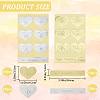 20 Sheets 2 Colors Heart & Rectangle Paper Self-Adhesive Embossed Stickers DIY-CP0010-59-2