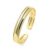 Brass Pave Green Cubic Zirconia Open Cuff Bangles for Women BJEW-M312-01C-G-1