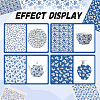 4Pcs 4 Styles Flower Pattern Paper Ceramic Decals DIY-GF0013-26-5