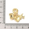 Brass Cubic Zirconia Travel European Dangle Charms KK-R002-20G-02-3