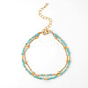 Bohemian Style Natural Amazonite Beads Double-strand Bracelets IB4334-4-1