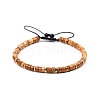 Natural Picture Jasper Braided Bead Bracelets for Women PW-WG20352-06-1