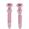 PVD Vacuum Plating 304 Stainless Steel Unisex Punk Hip-hop Rock Nail Shape Screw Pierced Stud Earrings EJEW-F261-01B-1