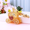 Heart Pumpkin Car Alloy Rhinestone Keychain PW-WGD0BD6-02-1