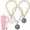 Flat Round with Letter Alloy Enamel Wine Glass Charms AJEW-AB00184-05-1