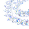 Baking Paint Electroplate Transparent Glass Beads Strands EGLA-N017-06-B04-3
