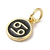 Real 18K Gold Plated Brass Enamel Charms KK-L216-001G-B01-2