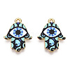 Printed Light Gold Tone Alloy Pendants ENAM-N056-206M-2