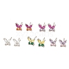 Butterfly Platinum Brass Stud Earrings EJEW-L270-07P-1